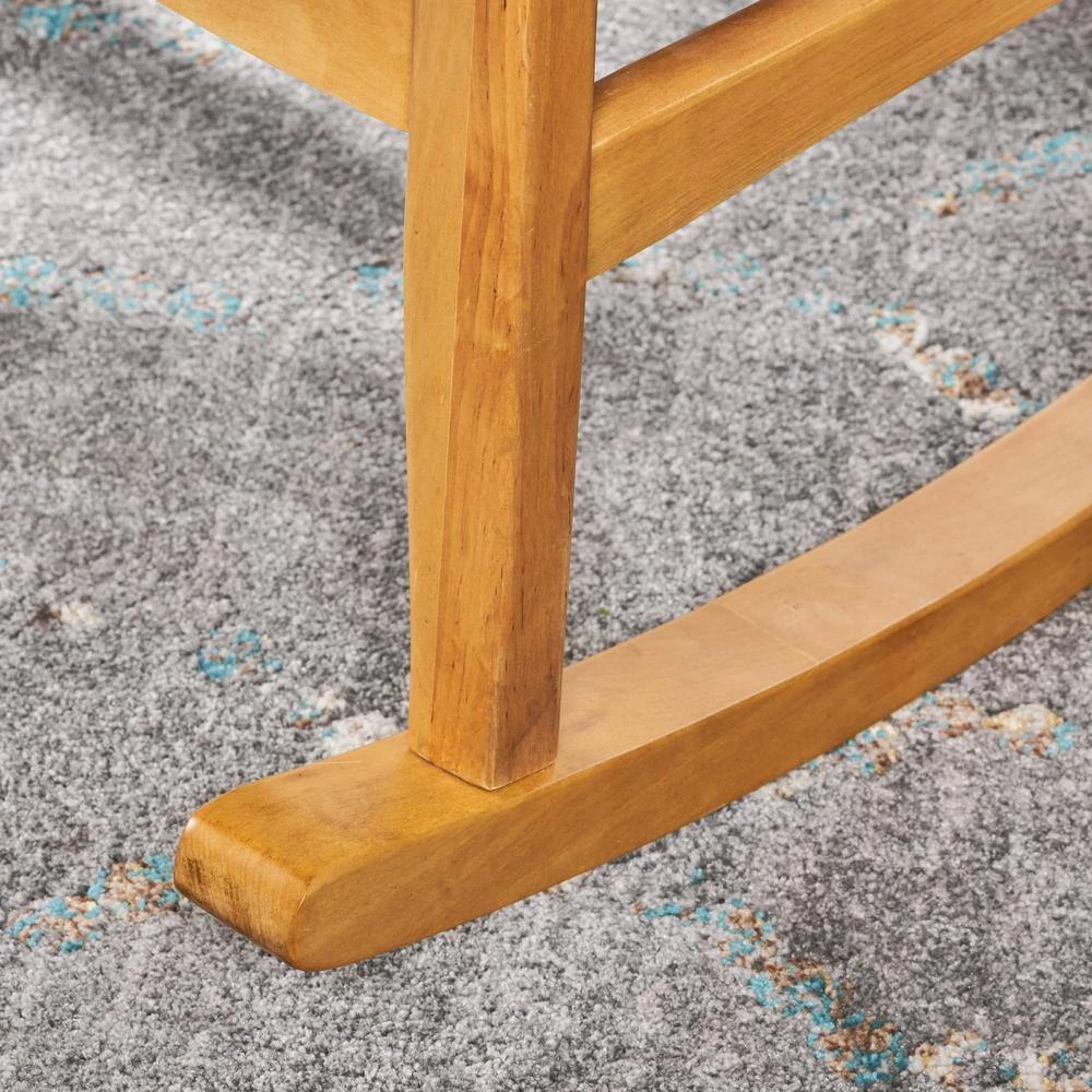 Benny Mid-Century Modern Light Gray Tweed Fabric Rocking Chair by Noble House - Image 4