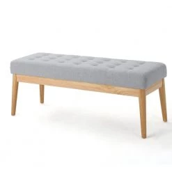Saxon Light Grey Bench (17 in. x 43 in. x 15.75 in.) by Noble House