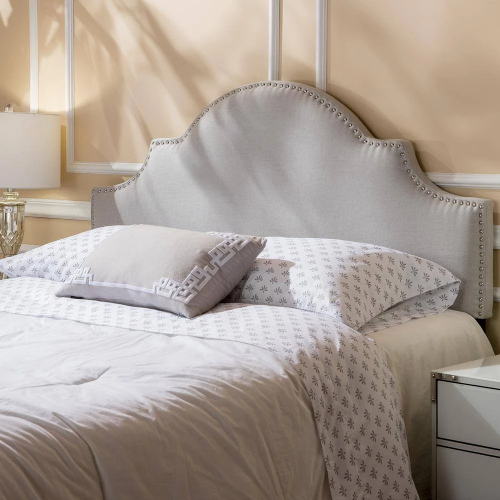 Nora Light Grey Queen Headboard by Noble House - Image 3