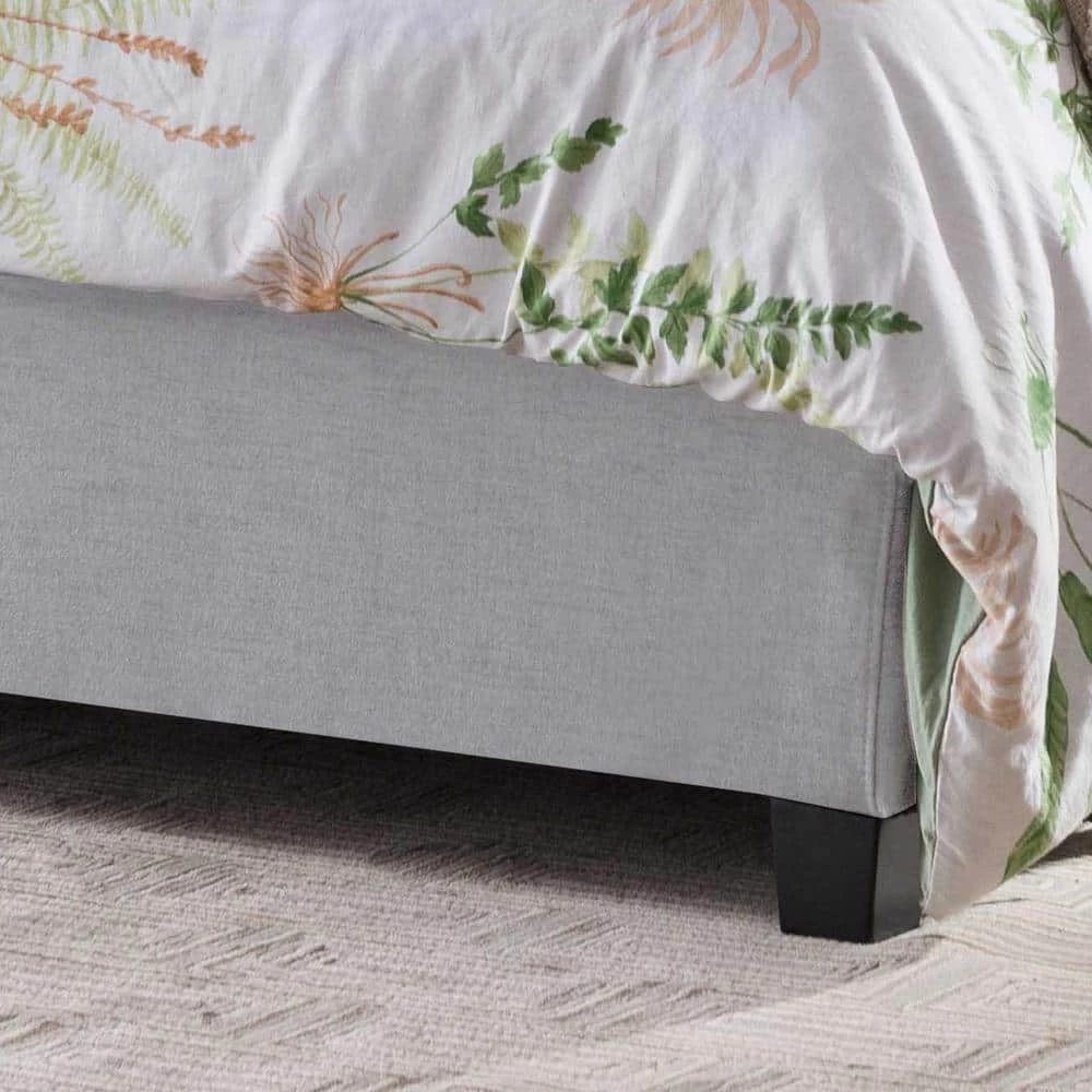 Virago Light Grey King-Size Platform Bed Frame by Noble House - Image 4