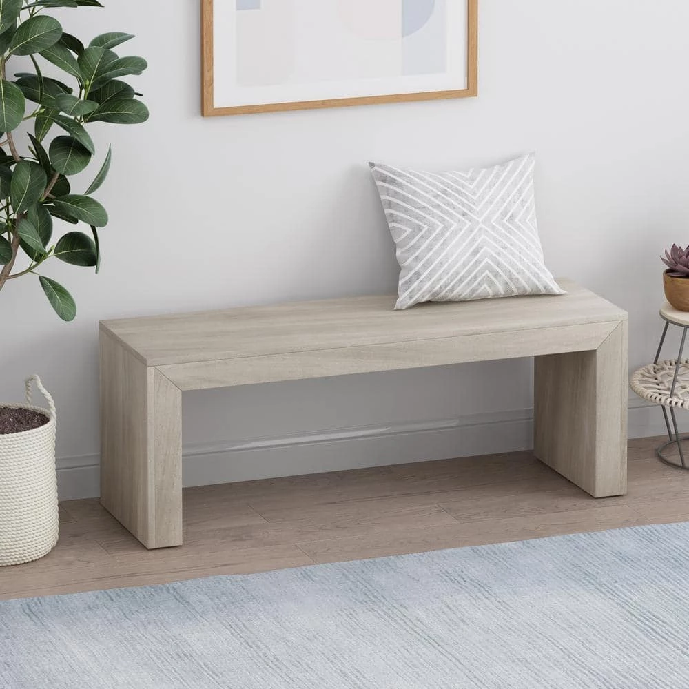 Palston Light Grey Bench by Noble House - Image 10