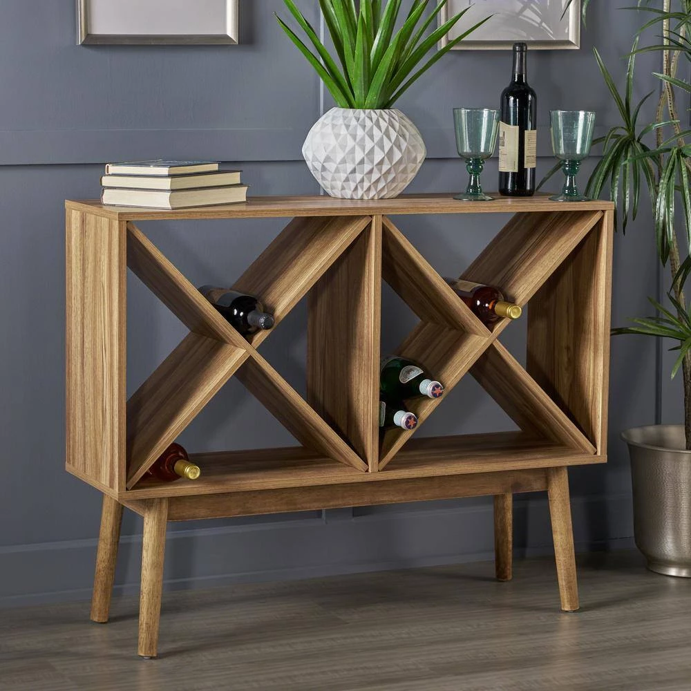 Birny Light Walnut Wine Cabinet by Noble House - Image 10