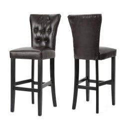 Pia 45.5 in. Brown Upholstered Bar Stool (Set of 2) by Noble House