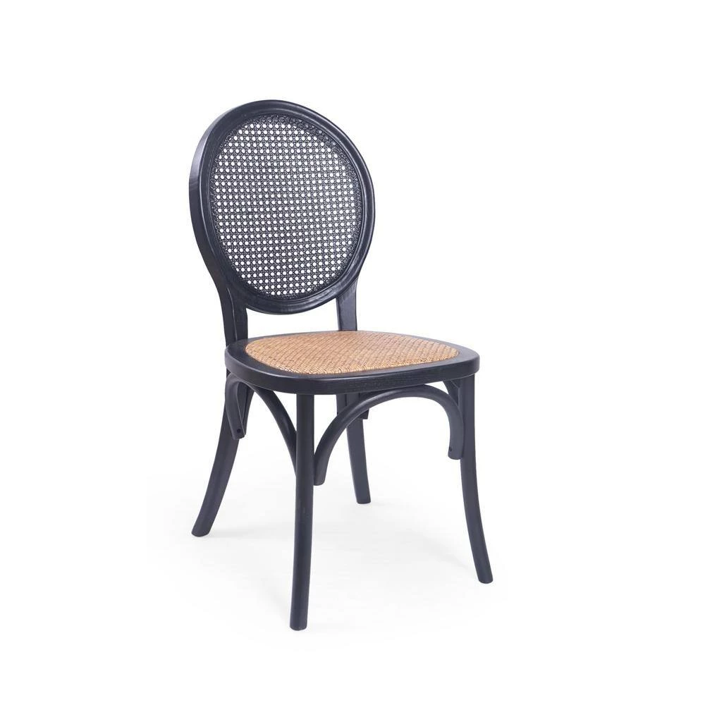 Chittenden Matte Black Wood Dining Chair (Set of 2) by Noble House - Image 4