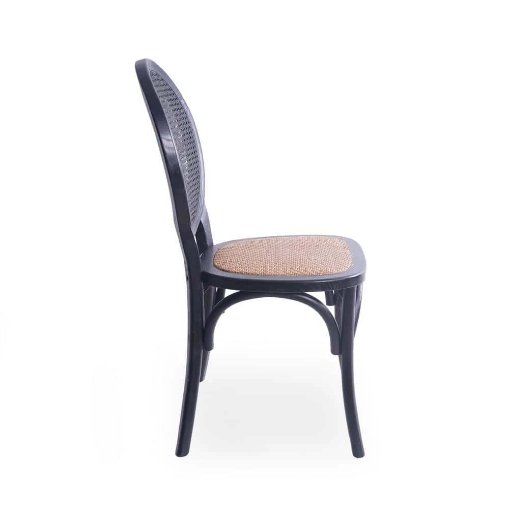 Chittenden Matte Black Wood Dining Chair (Set of 2) by Noble House - Image 2