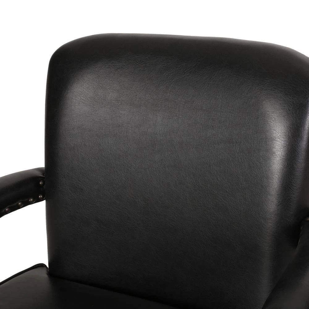 Ardson Midnight Black and Gray Faux Leather Dining Arm Chairs (Set of 2) by Noble House - Image 8