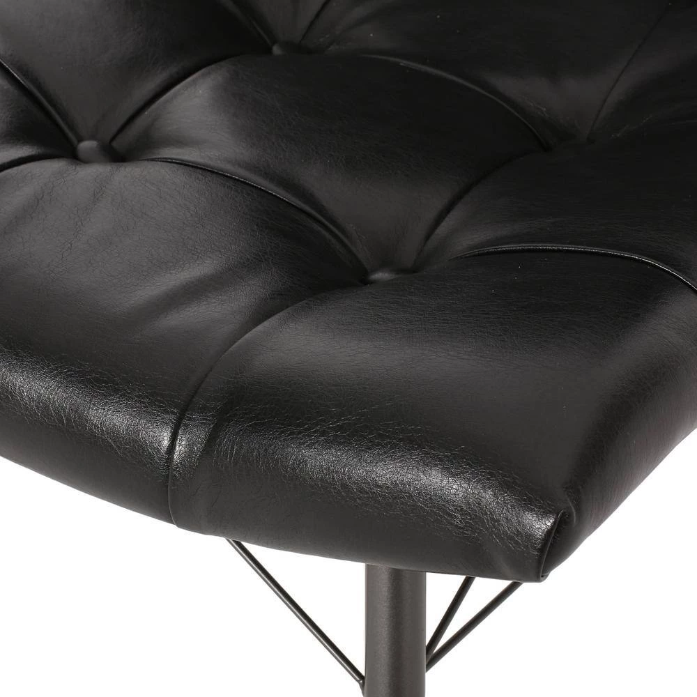 Hayesville Midnight Black and Gun Metal Tufted Dining Chair (Set of 2) by Noble House - Image 8