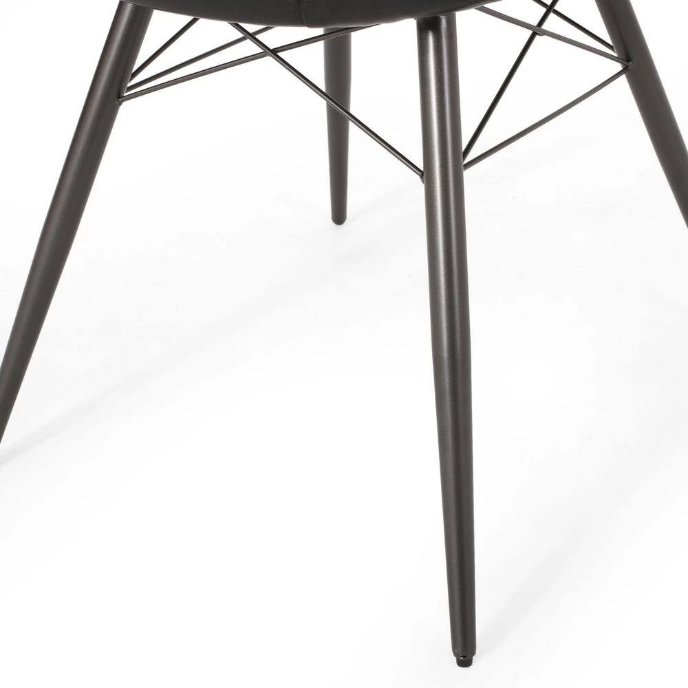 Hayesville Midnight Black and Gun Metal Tufted Dining Chair (Set of 2) by Noble House - Image 7