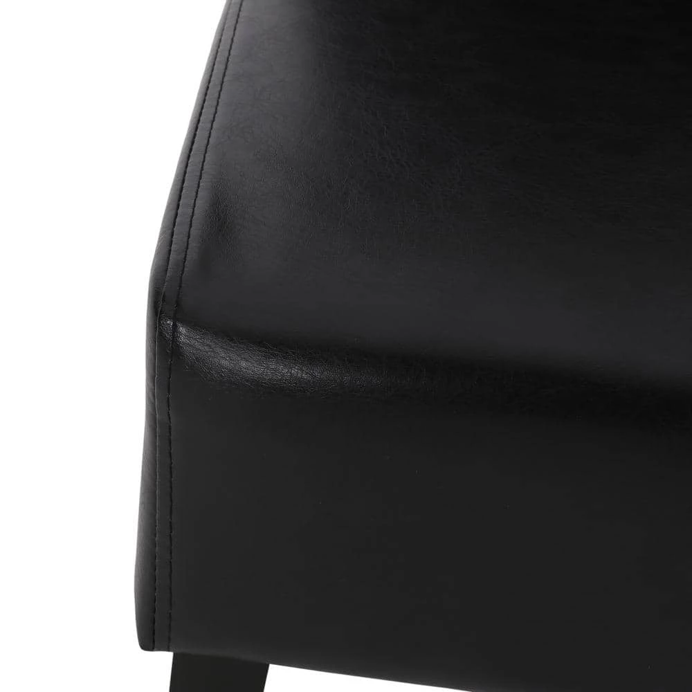 Monita Midnight Black Upholstered Faux Leather Dining Chair (Set of 6) by Noble House - Image 7
