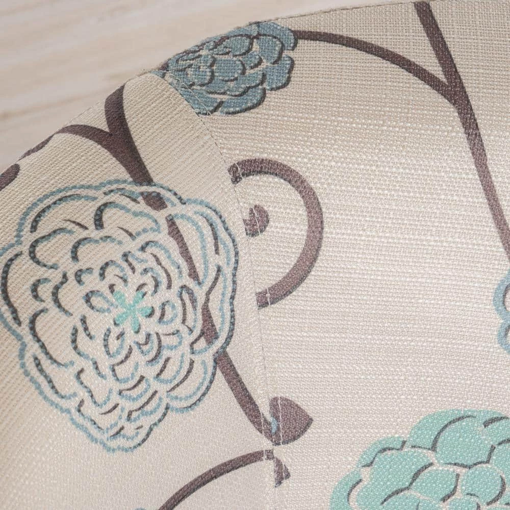 Preston White and Blue Floral Upholstered Club Chair by Noble House - Image 8