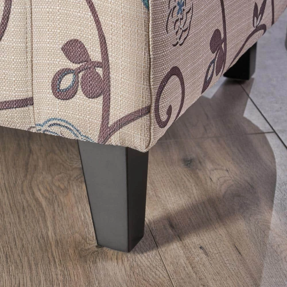 Preston White and Blue Floral Upholstered Club Chair by Noble House - Image 2