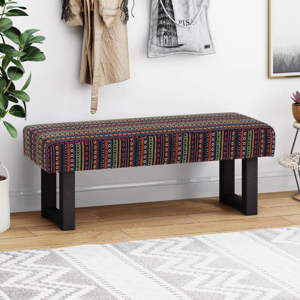 Ashford Multicolor Bench with Upholstered (18 in. x 48.25 in. x 16 in.) by Noble House - Image 3