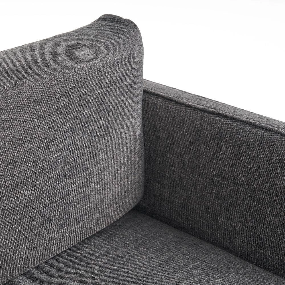 2-Piece Muted Dark Gray Polyester L-Shaped Sectional Sofa with Tapered Wood Legs by Noble House - Image 8