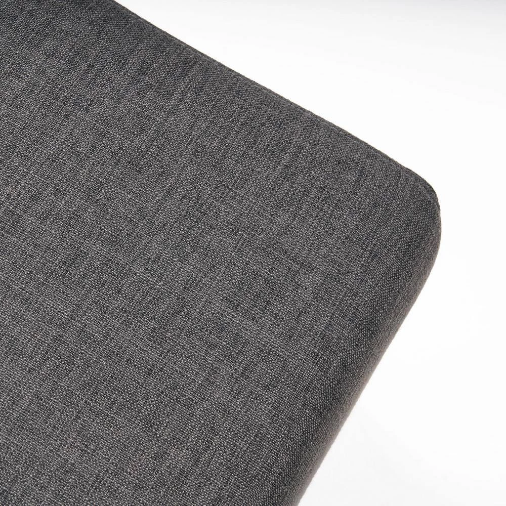 2-Piece Muted Dark Gray Polyester L-Shaped Sectional Sofa with Tapered Wood Legs by Noble House - Image 9