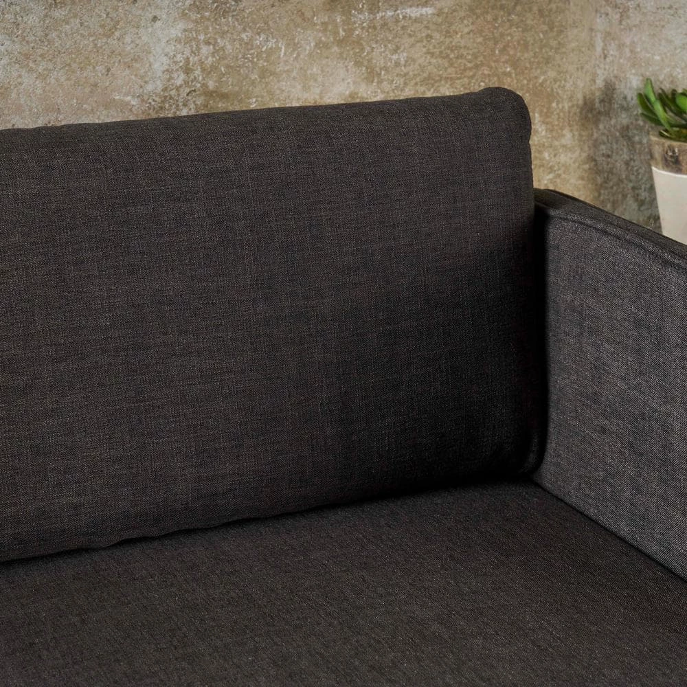 2-Piece Muted Dark Gray Polyester L-Shaped Sectional Sofa with Tapered Wood Legs by Noble House - Image 7