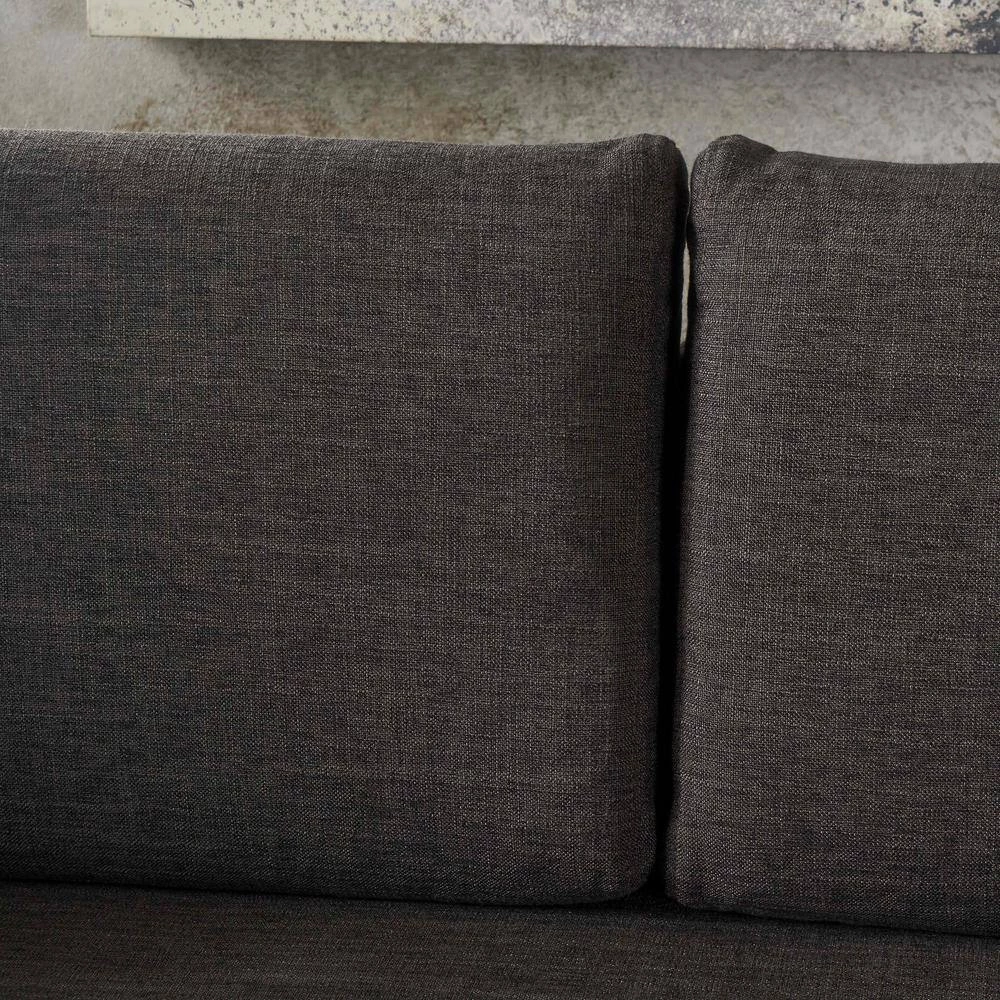 2-Piece Muted Dark Gray Polyester L-Shaped Sectional Sofa with Tapered Wood Legs by Noble House - Image 6