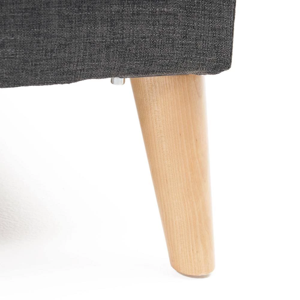 2-Piece Muted Dark Gray Polyester L-Shaped Sectional Sofa with Tapered Wood Legs by Noble House - Image 10