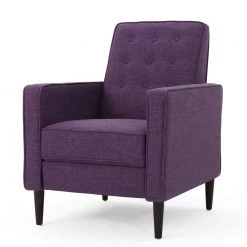 Mervynn Modern Muted Purple Polyester Recliner by Noble House