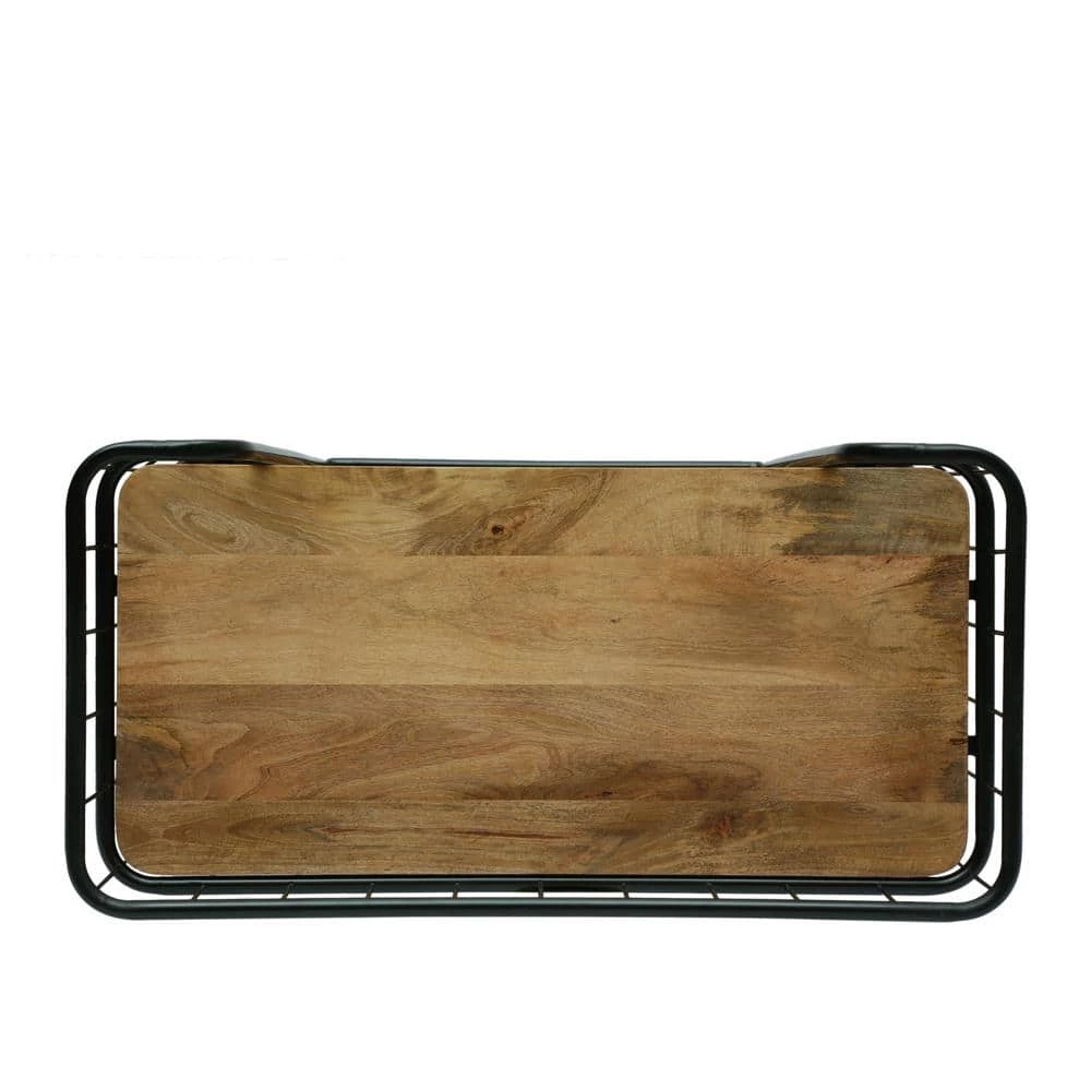 Kile Natural and Black 3-Tier Kitchen Cart by Noble House - Image 3