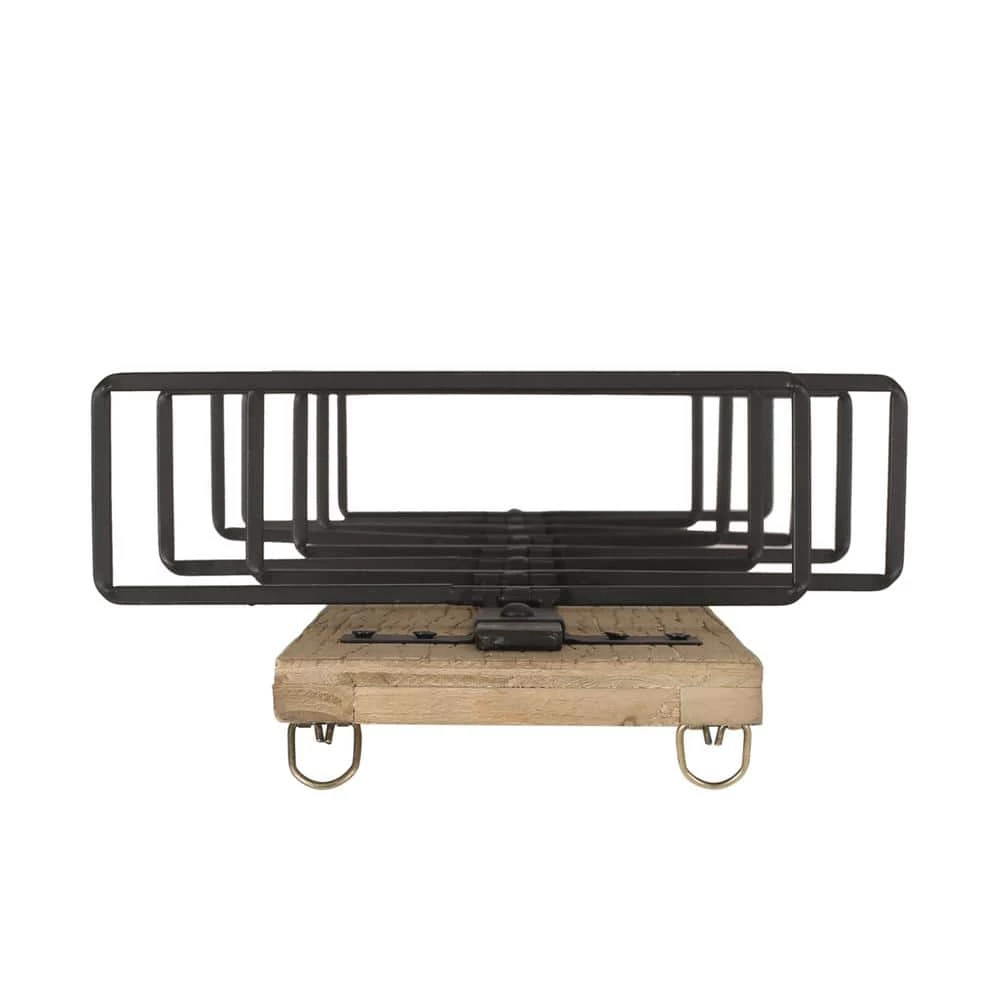 Lippert 8-Bottle Natural and Black Wall Mounted Wine Rack by Noble House - Image 3