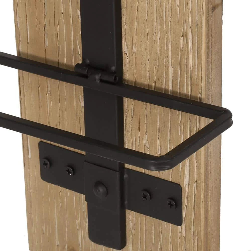 Lippert 8-Bottle Natural and Black Wall Mounted Wine Rack by Noble House - Image 5