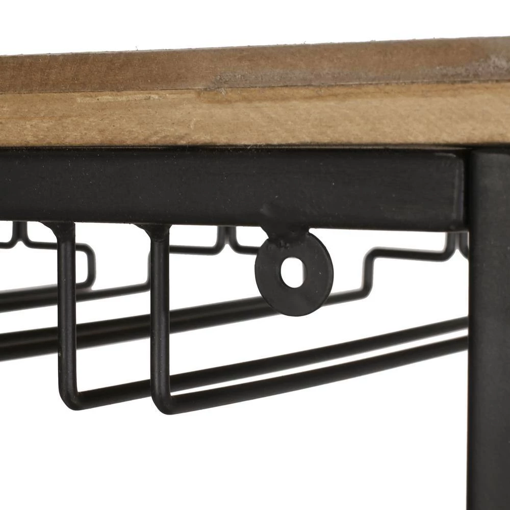 Rauser 15-Bottle Natural and Black Floor Wine Rack by Noble House - Image 7