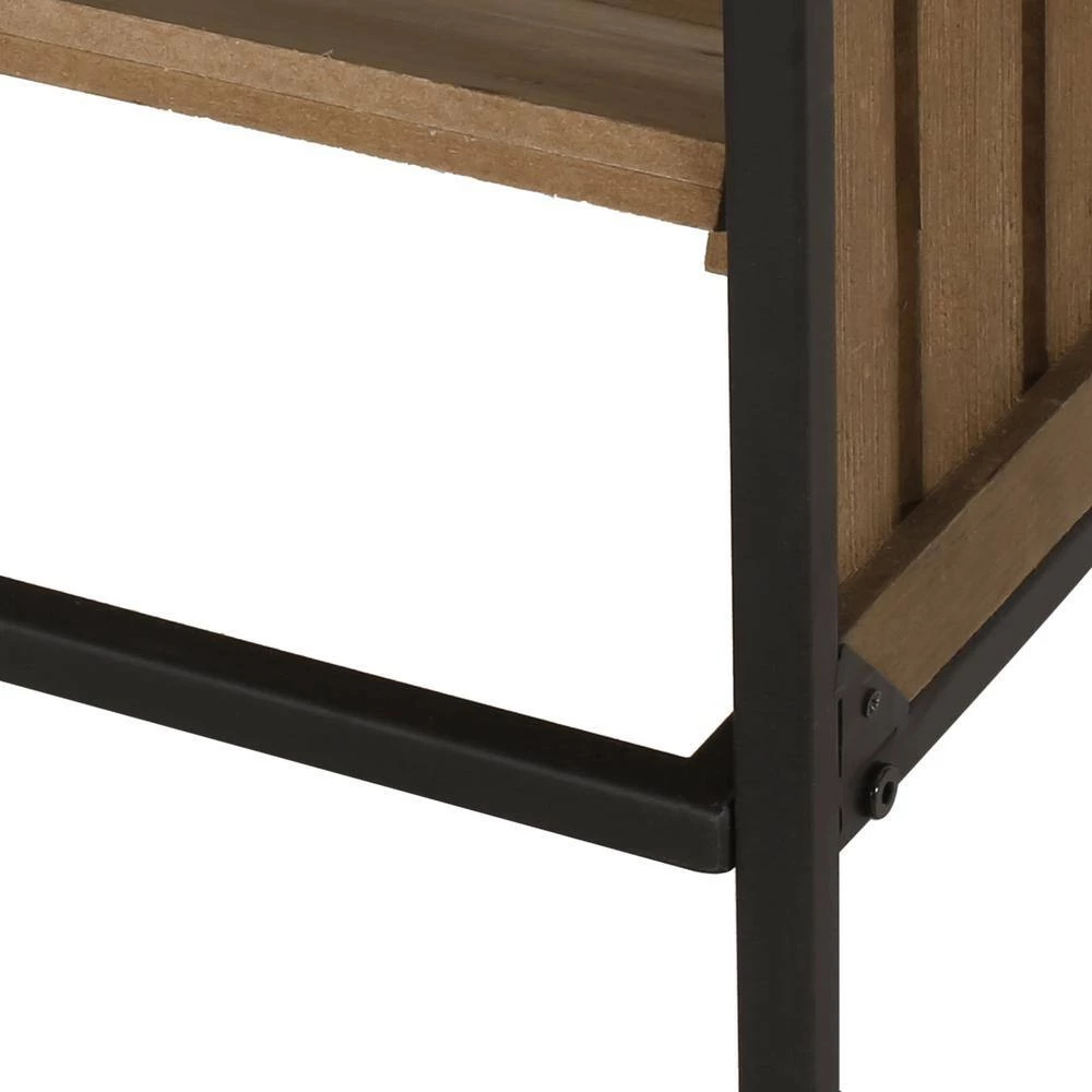 Rauser 15-Bottle Natural and Black Floor Wine Rack by Noble House - Image 8