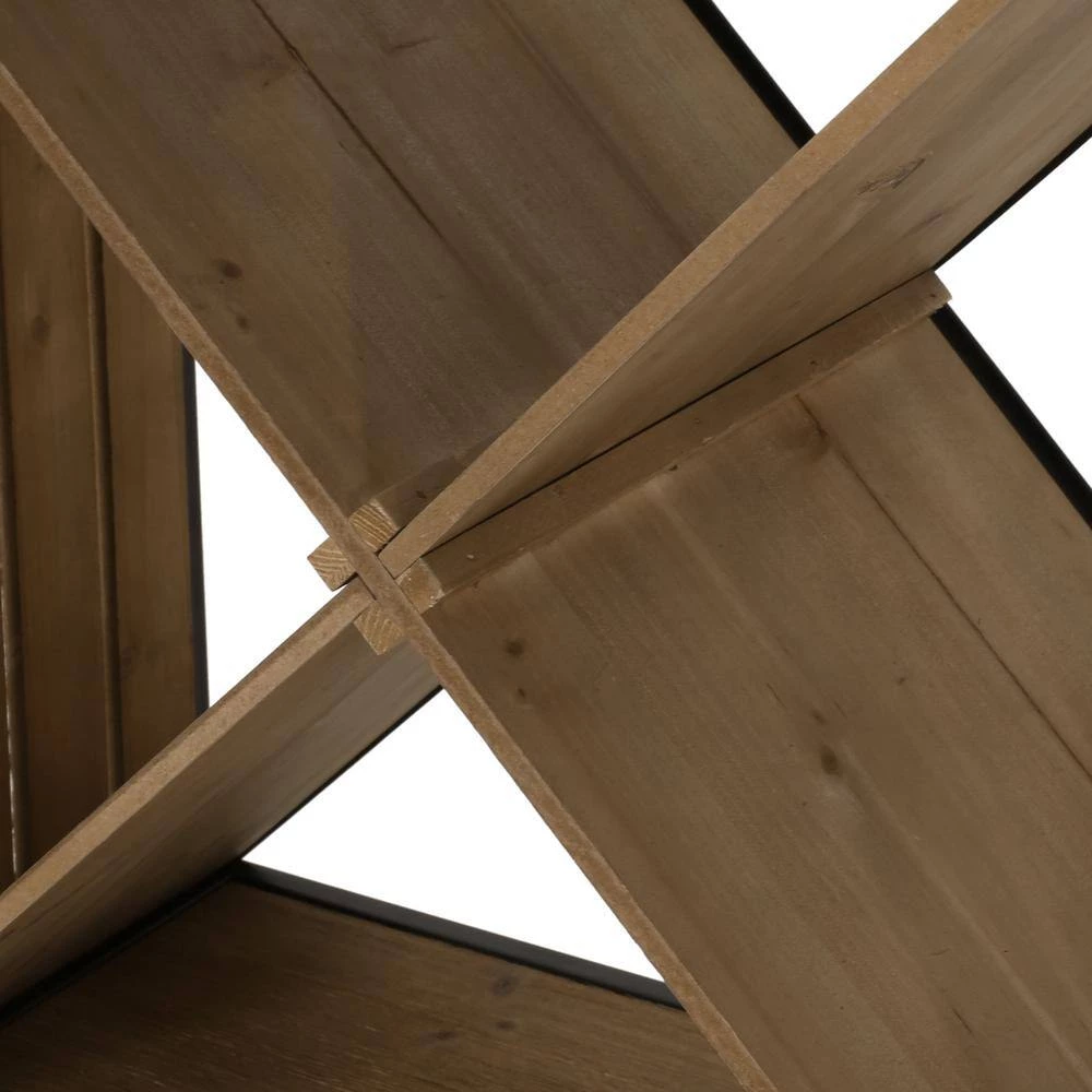 Rauser 15-Bottle Natural and Black Floor Wine Rack by Noble House - Image 5