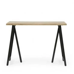 Porterdale 42 in. H Natural Writing Desk with Hairpin Legs by Noble House