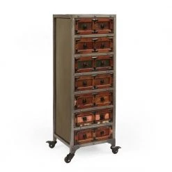 Portland 7- Drawer Natural and Raw Gray Chest of Drawers 43.75 x 15.75 x 13.75 by Noble House