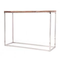 Greycliff Rectangle Natural and Silver Handcrafted 43.5 in Console Table by Noble House