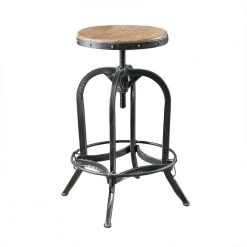 Mason 33 in. Natural Adjustable Bar Stool by Noble House