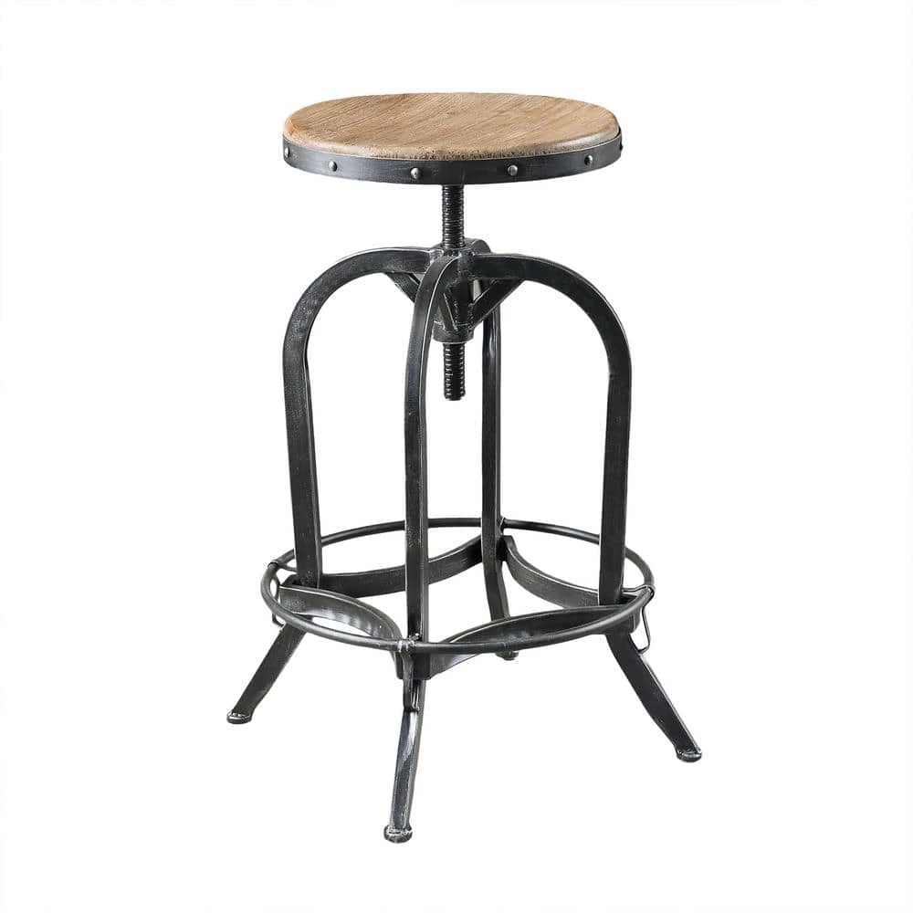 Mason 33 in. Natural Adjustable Bar Stool by Noble House