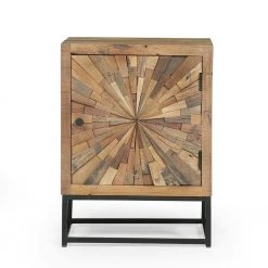 Temur 1-Drawer Natural Brown Nightstand by Noble House