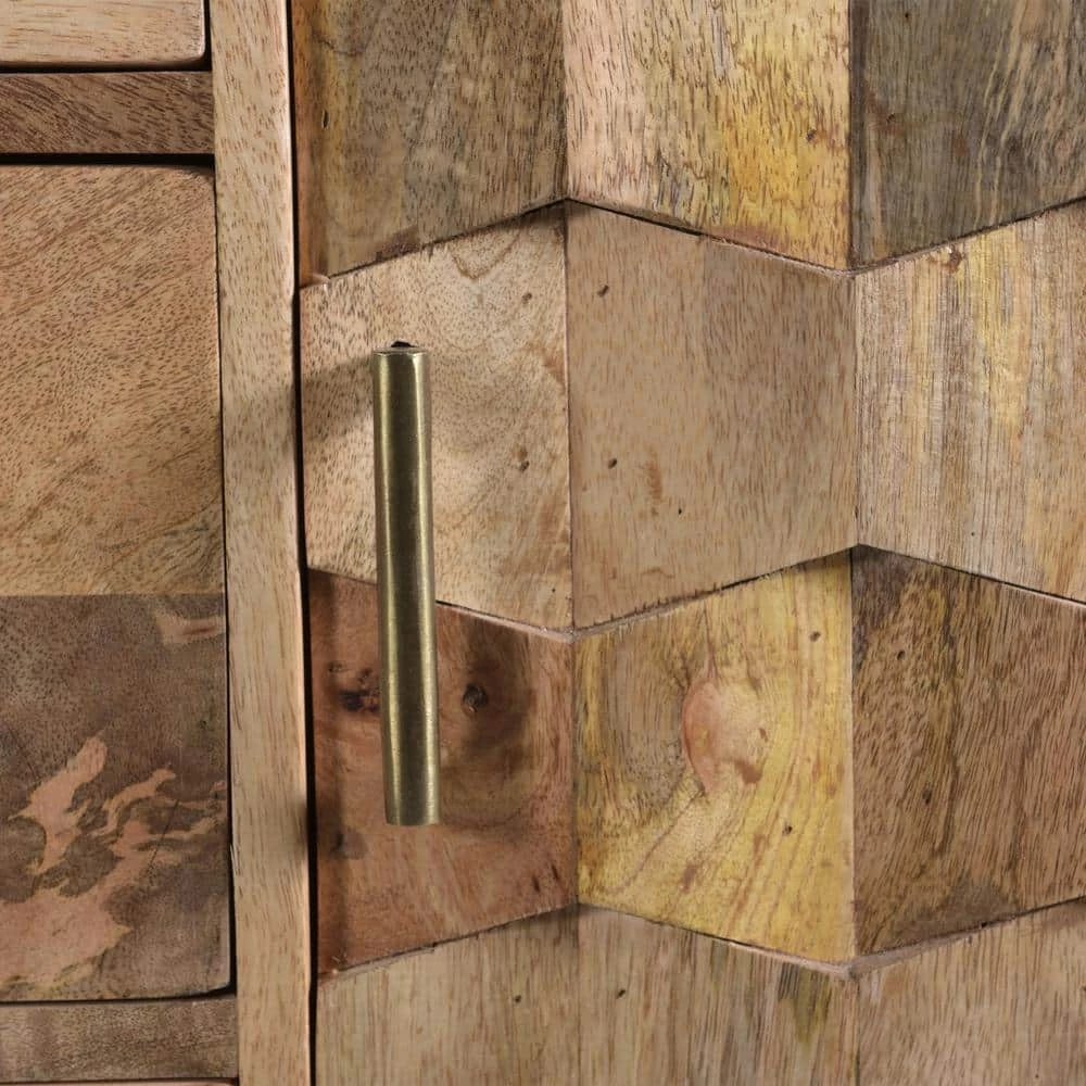 Latimer 3-Drawer Natural Brown Sideboard by Noble House - Image 4