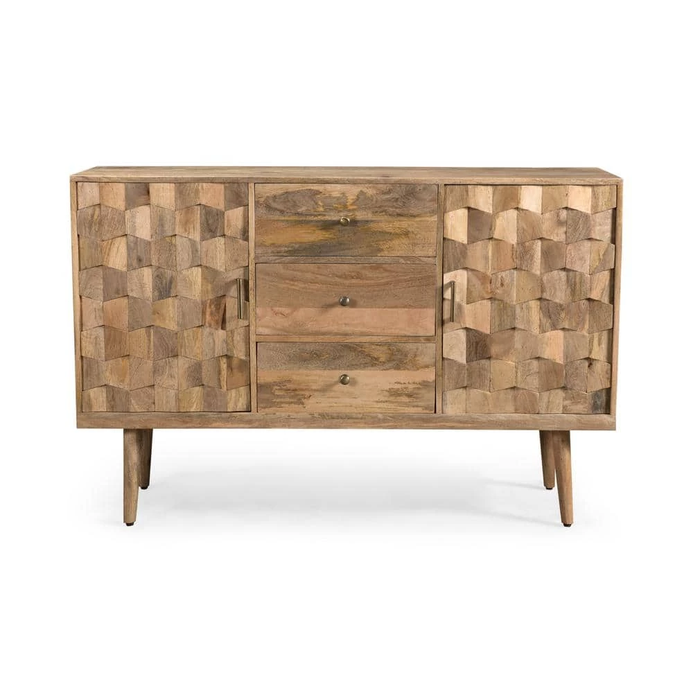 Latimer 3-Drawer Natural Brown Sideboard by Noble House