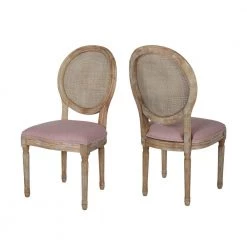 Epworth Light Blush Wood Dining Chairs (Set of 2) by Noble House