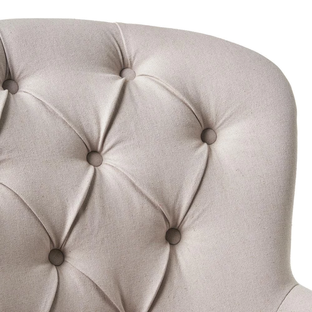 Tafton Natural Fabric Tufted Club Chair by Noble House - Image 8