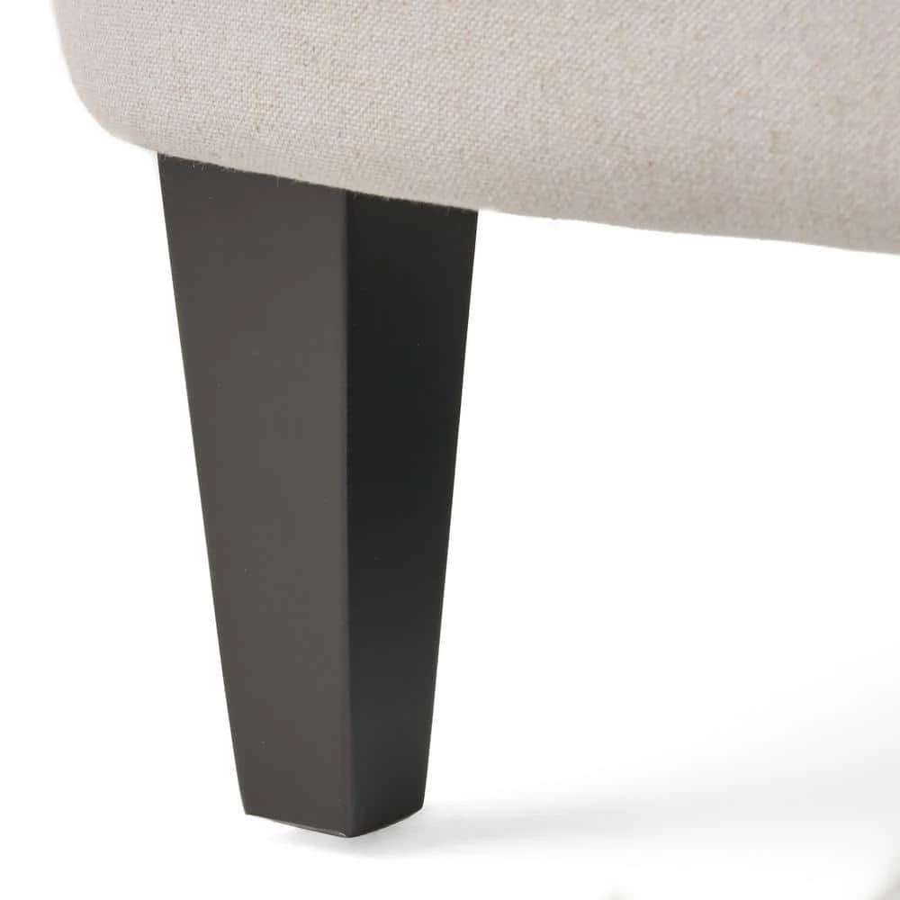 Tafton Natural Fabric Tufted Club Chair by Noble House - Image 6