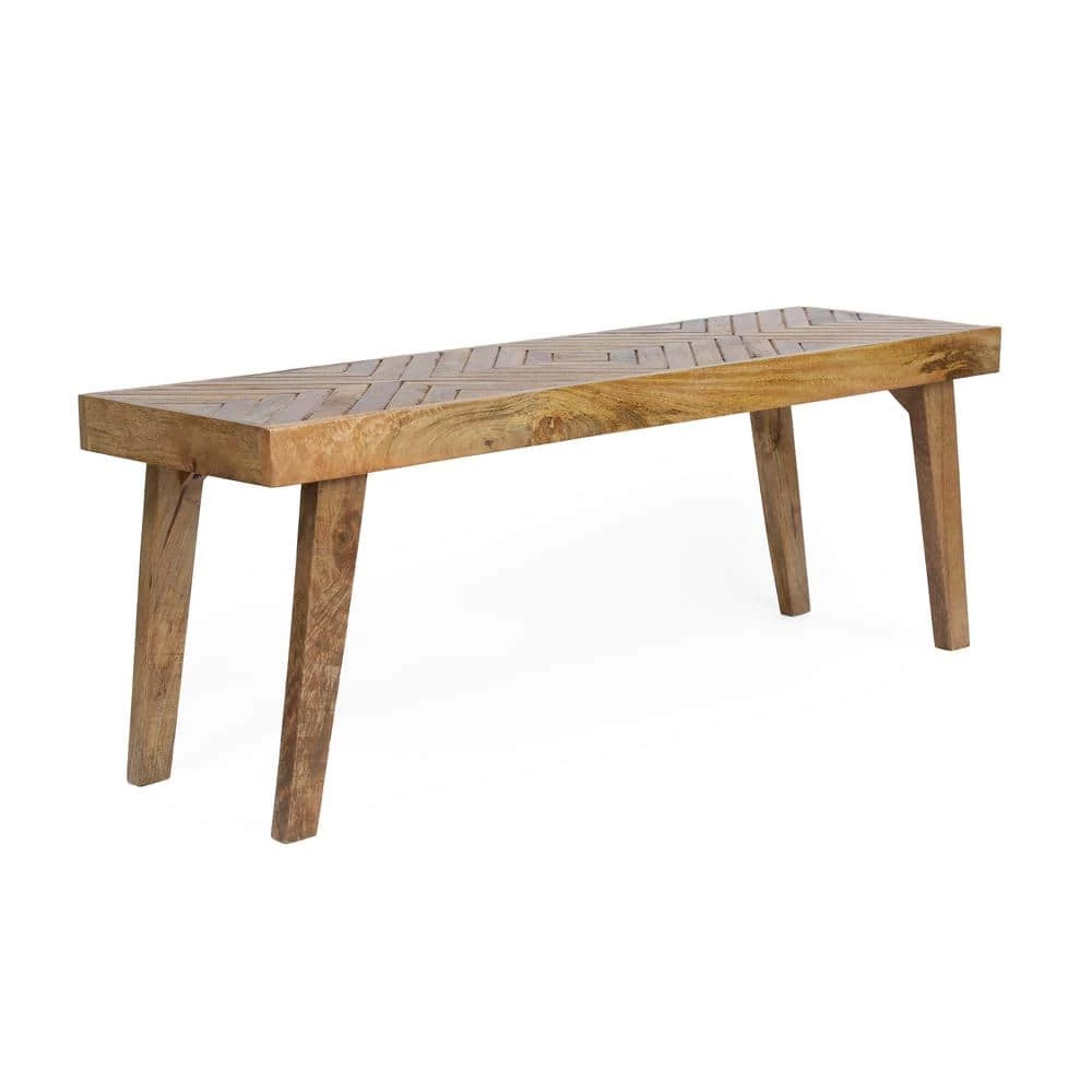Burchett Brown Bench 18 in. H x 48 in. W x 14 in. D by Noble House