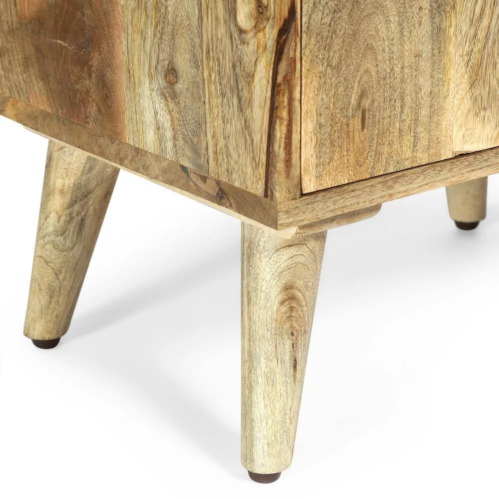 Camrose 1-Drawer Natural Nightstand (26 in. H x 18 in. W x 14 in. D) by Noble House - Image 8