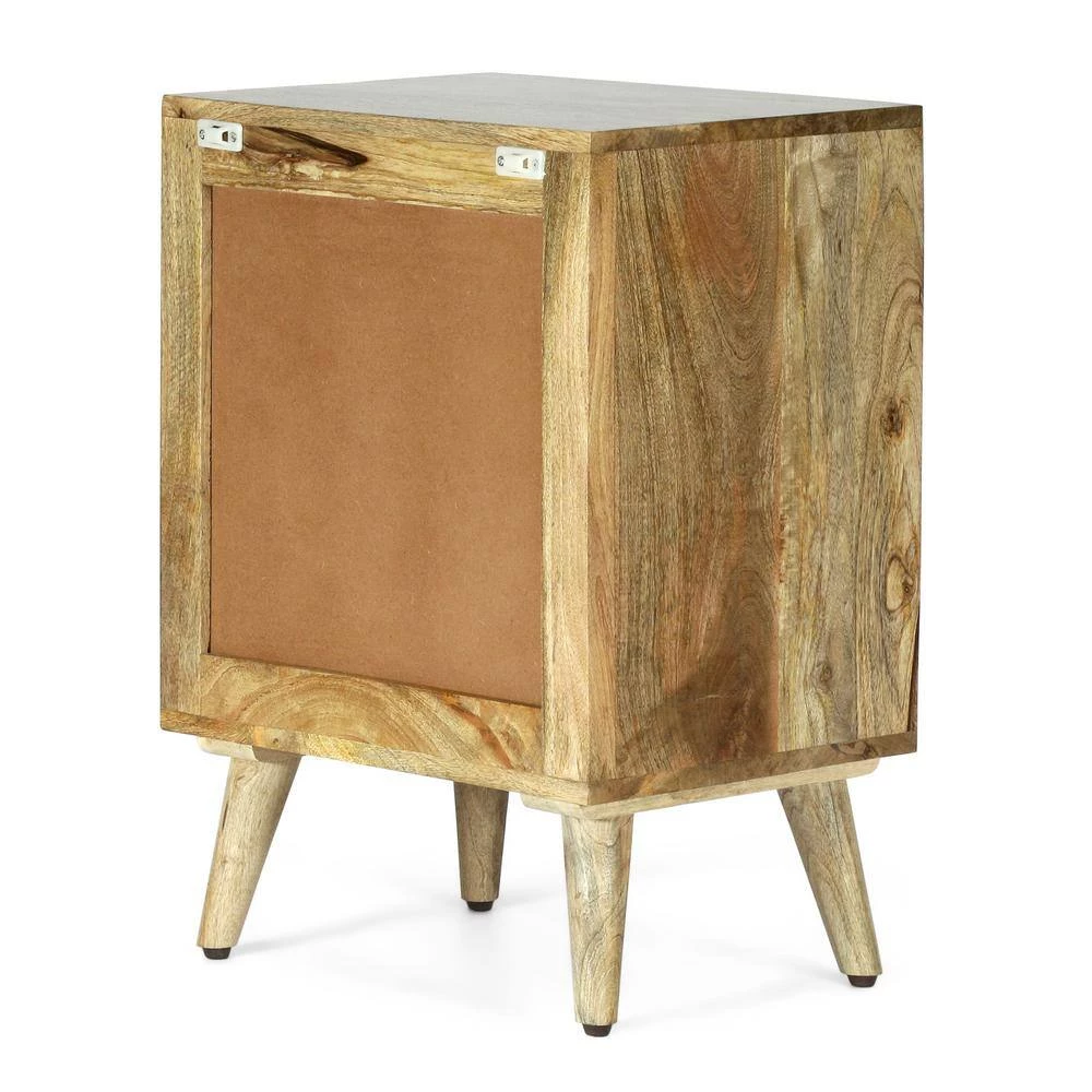 Camrose 1-Drawer Natural Nightstand (26 in. H x 18 in. W x 14 in. D) by Noble House - Image 4