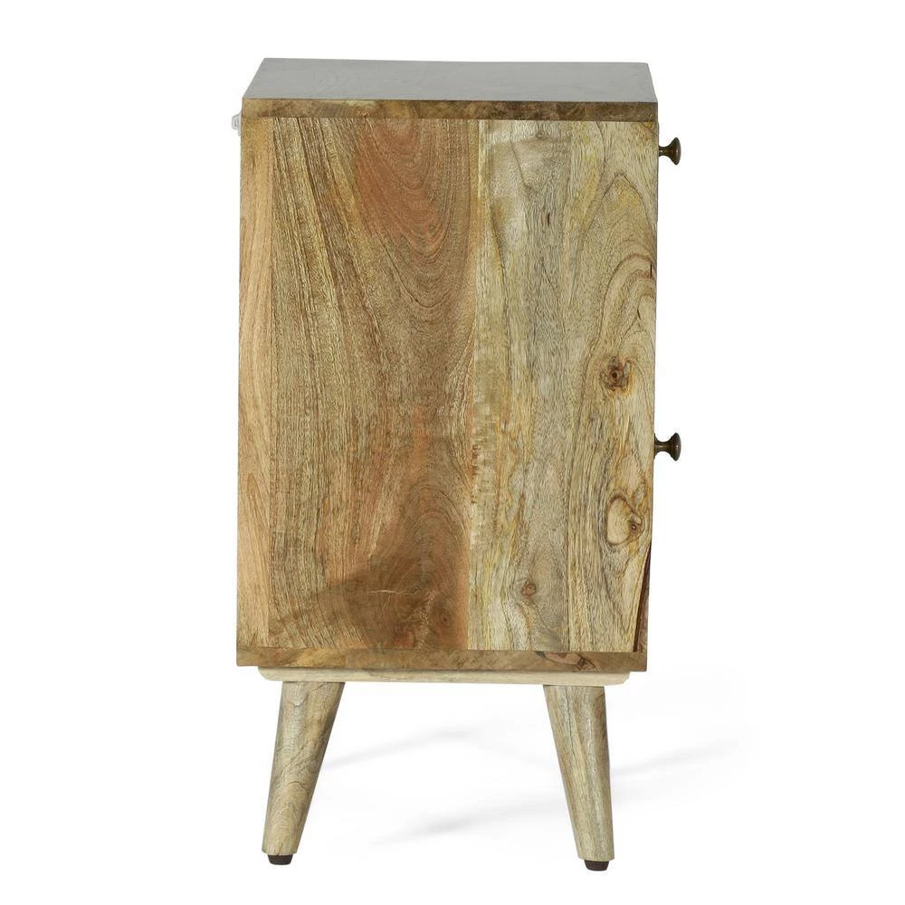 Camrose 1-Drawer Natural Nightstand (26 in. H x 18 in. W x 14 in. D) by Noble House - Image 2
