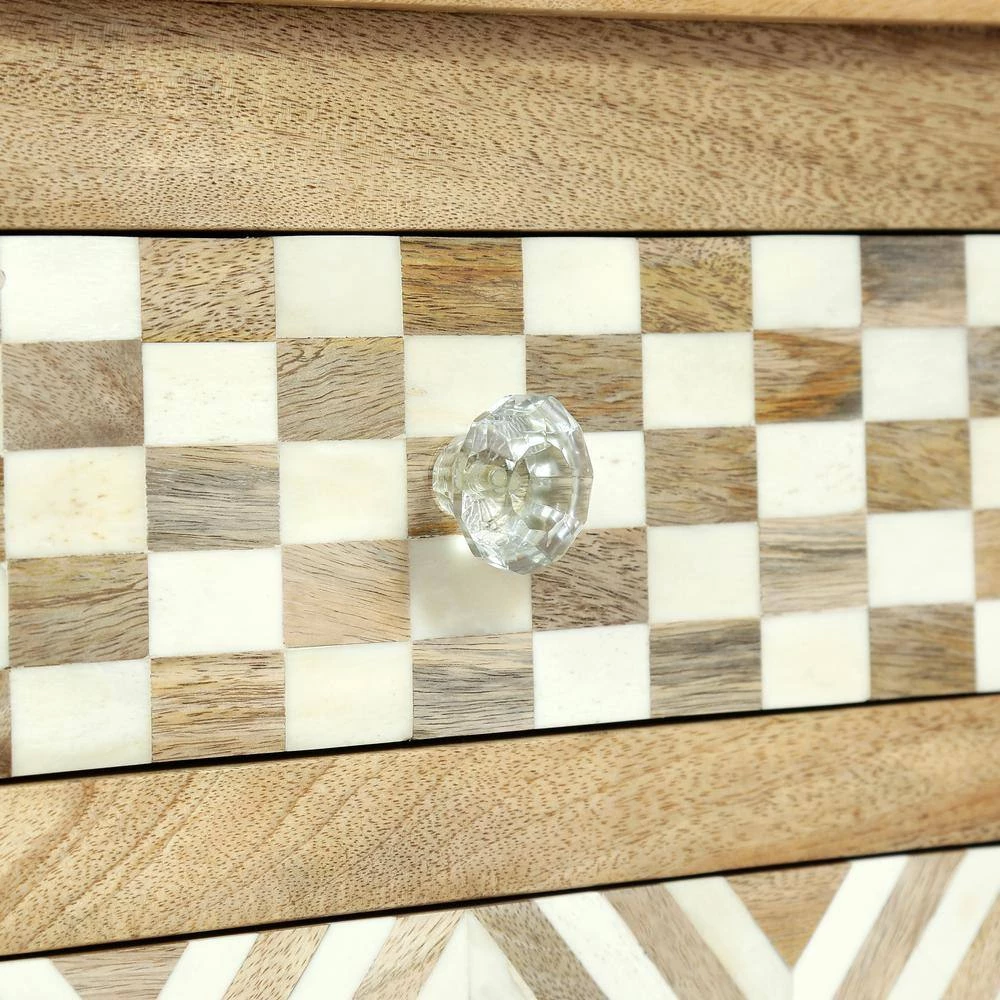 Coahoma 4-Drawer Natural and White Nightstand by Noble House - Image 7