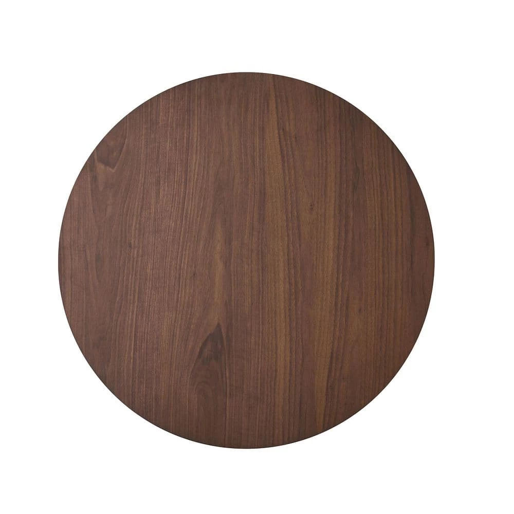 Natural Walnut Brown Round Wooden Counter Height Table by Noble House - Image 5