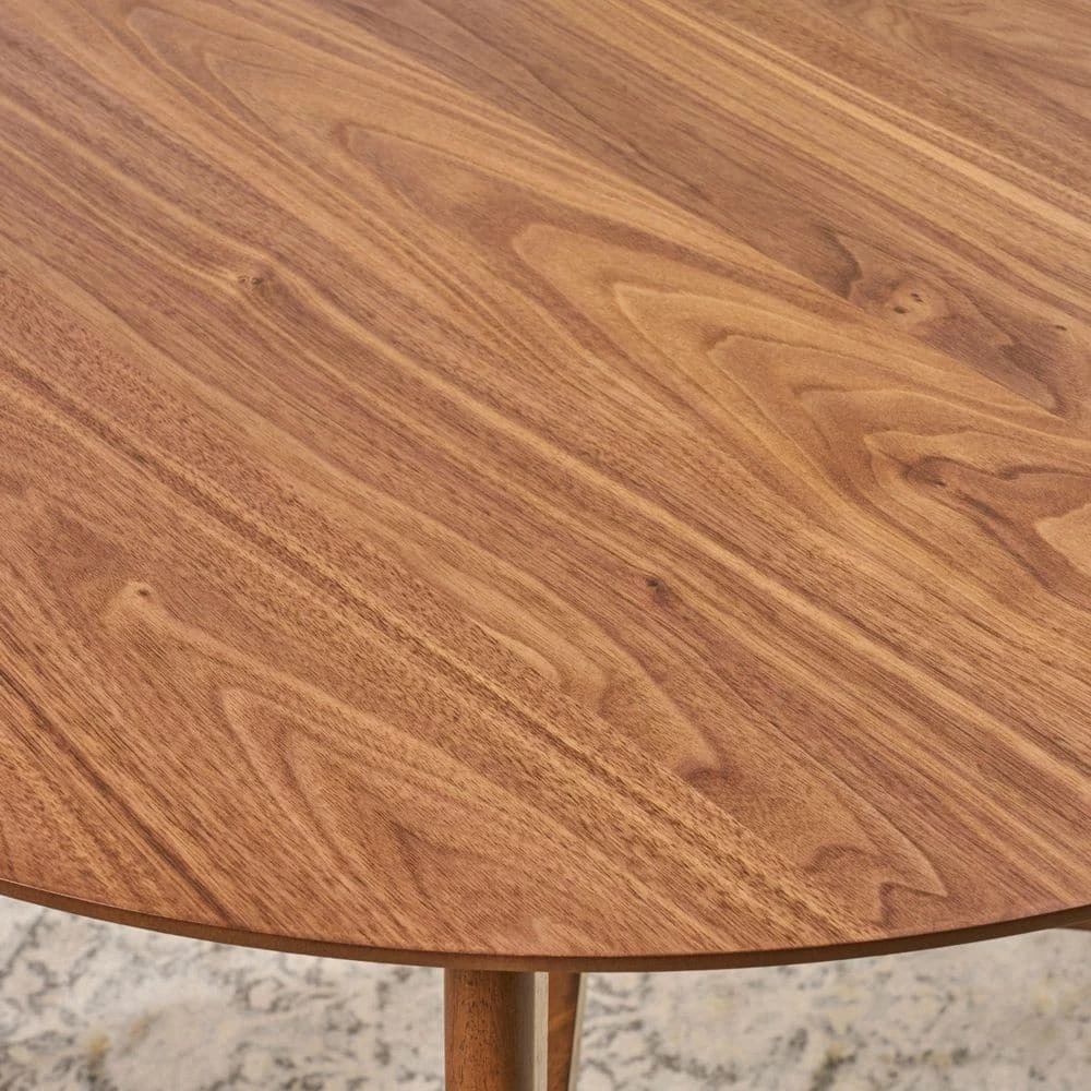 Natural Walnut Brown Round Wooden Counter Height Table by Noble House - Image 8