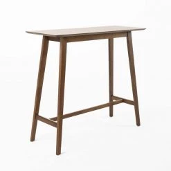 Natural Walnut Wood Bar Table by Noble House
