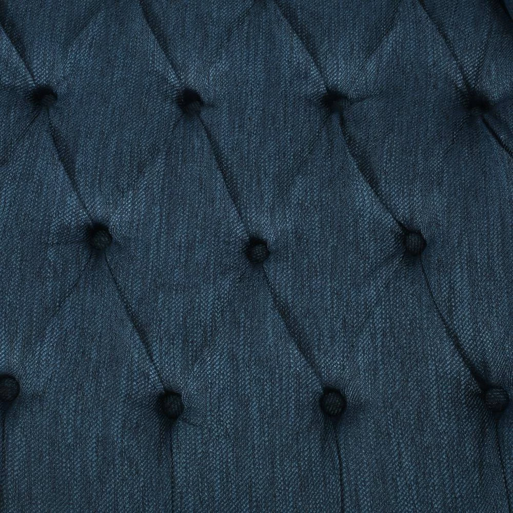 Waldron Navy Blue and Espresso Tufted Recliner by Noble House - Image 9