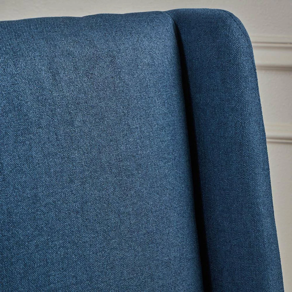 Braelynn Navy Blue Fabric Wing Back Dining Chair (Set of 2) by Noble House - Image 3