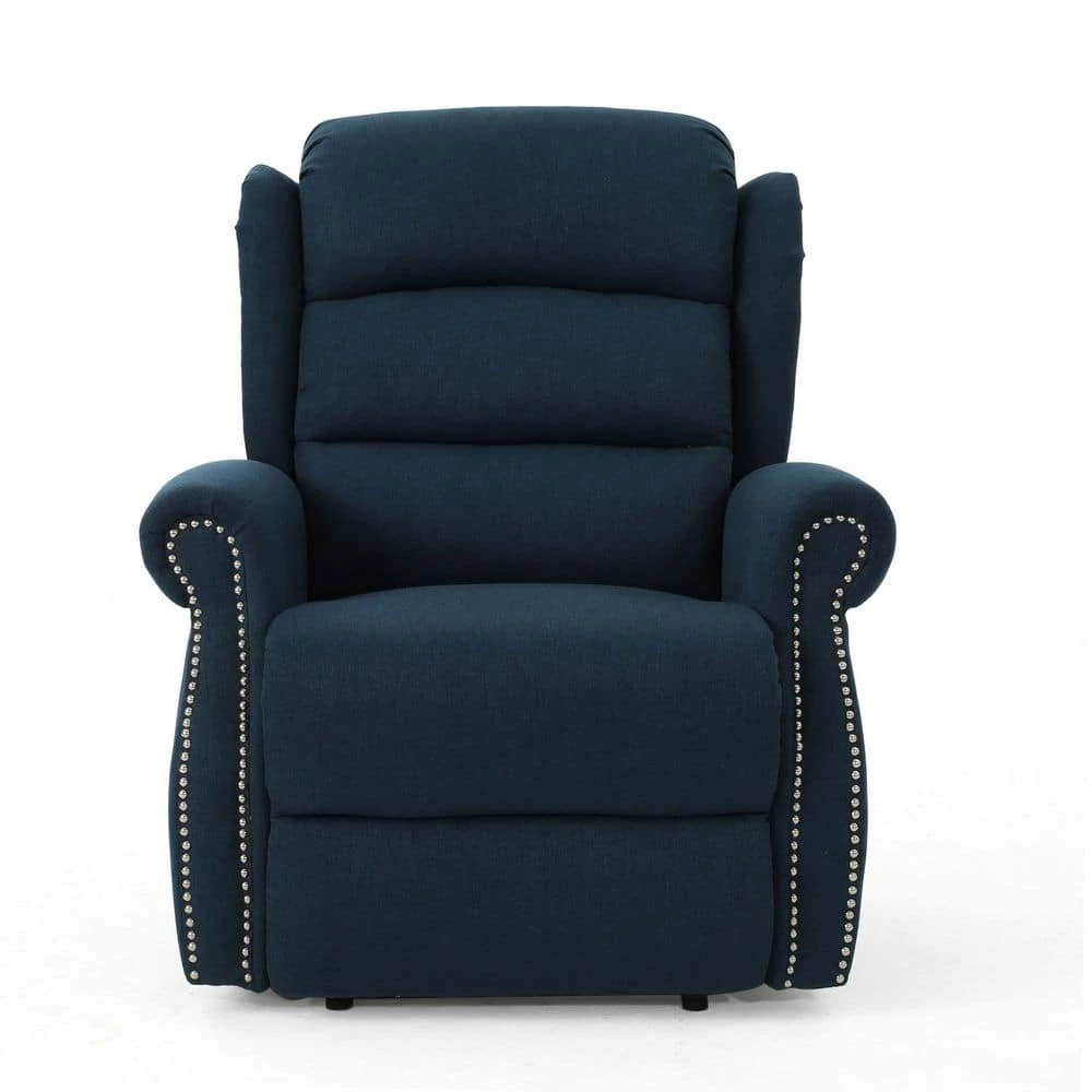 Dezzie Navy Blue Power Recline Tufted Recliner by Noble House